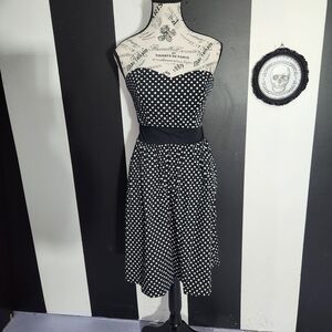Pinup Black and White Polka Dot Dress